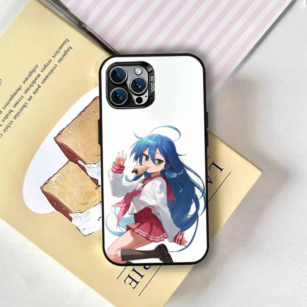 K-Konata Izumi L-Lucky S-Star Phone Case For iPhone 17,16,15,14,13,12,11 Plus,Pro Max,XS,Colored Silver Plated Inside Cover