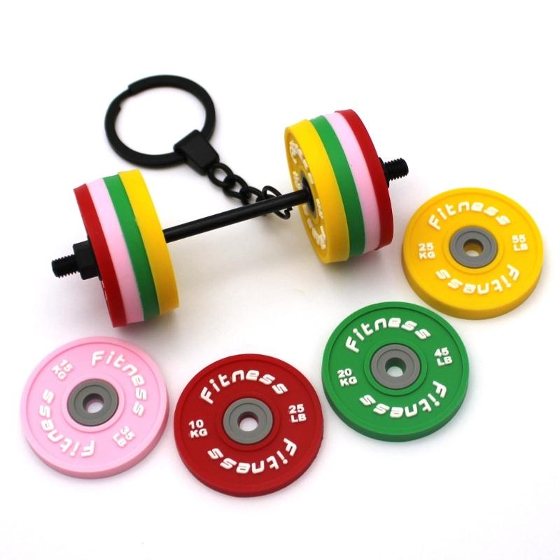 Rubber Dumbbell Keychain Lightweight Portable Exercise Themed Decorative Creative Sports Fitness Bag Decoration