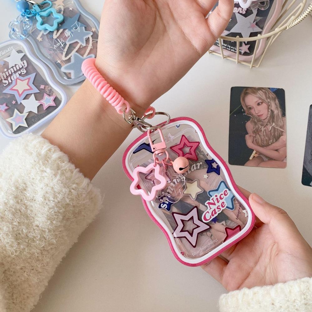Durable with Card Holder Gradient Color Stars Idol Photo Card Storage Case 3 Inch Photocard Holder