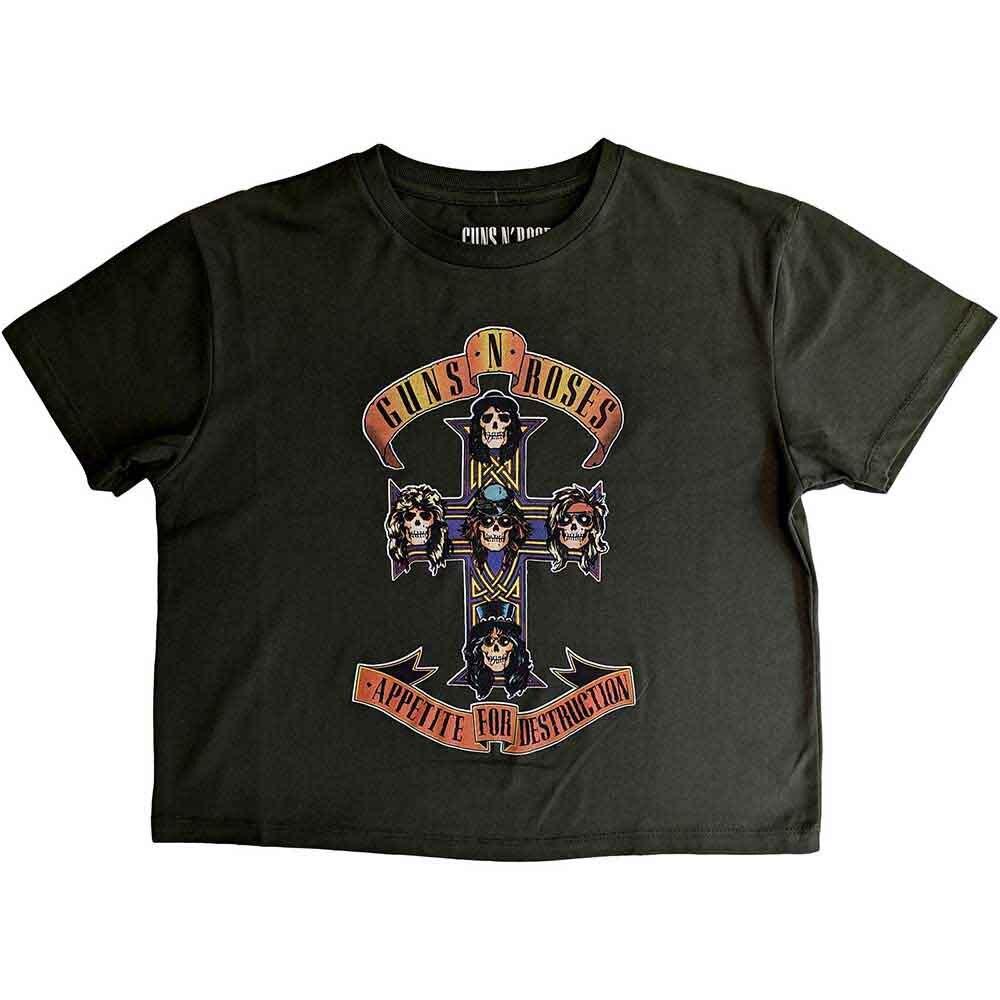 Guns N Roses Ladies Crop Top: Appetite For Destruction (Medium) S