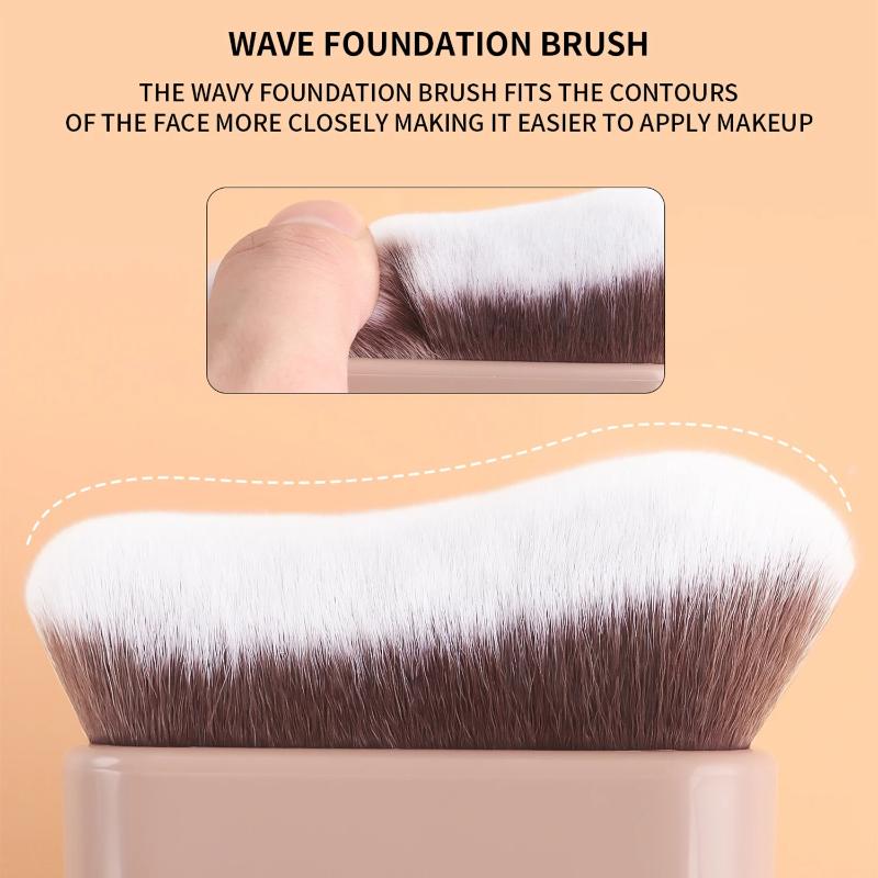 1 Stück Hand-Make-up-Pinsel, Foundation-Pinsel, Gebogener Pinsel, Weiche Borsten, Gleichmäßige Anwendung, Hochwertiger Make-up-Pinsel, Reise-F