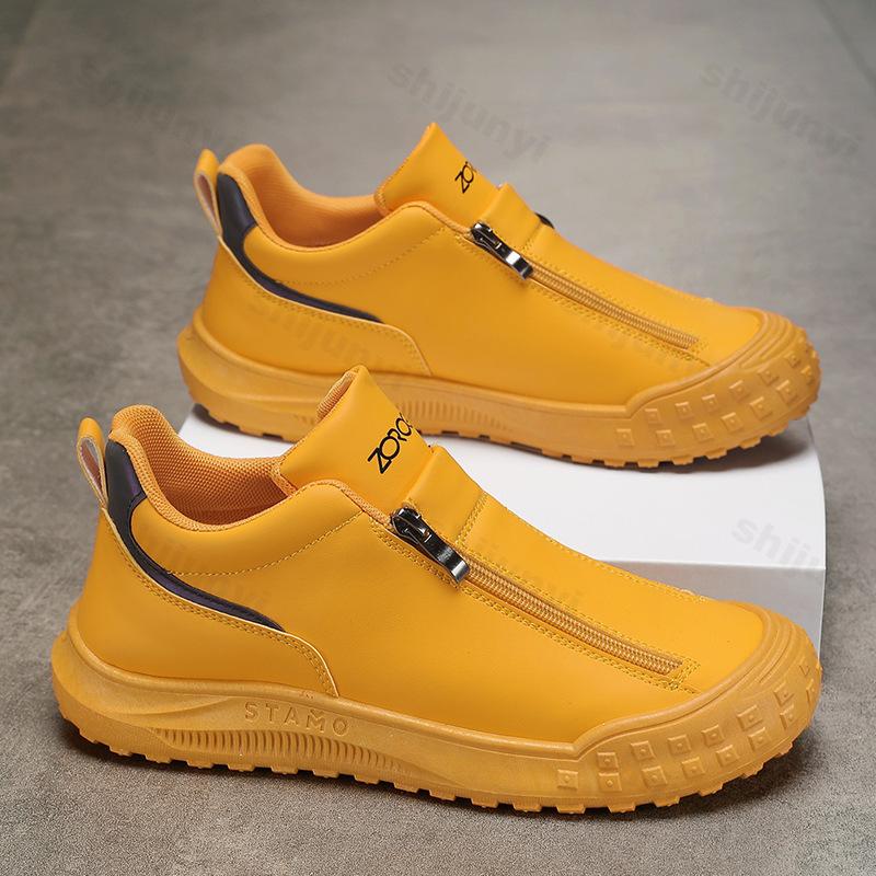 Fashion Retro Zipper Men's Low Top Casual Shoes 2025 Autumn New Breathable Comfortable Fashion Trend Versatile Non Slip Chunky sneakers