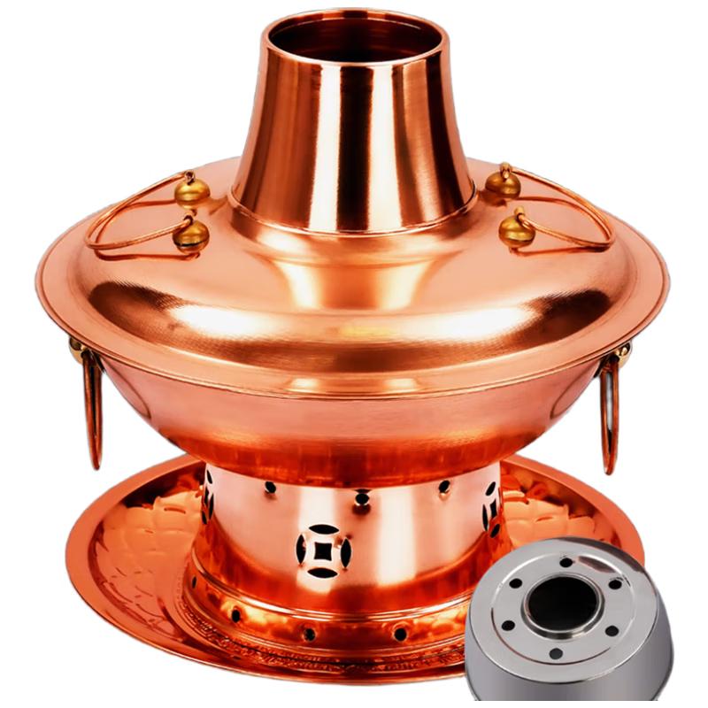 ZHOUYUEHENGSHENG Old Beijing Style Copper Hotpot