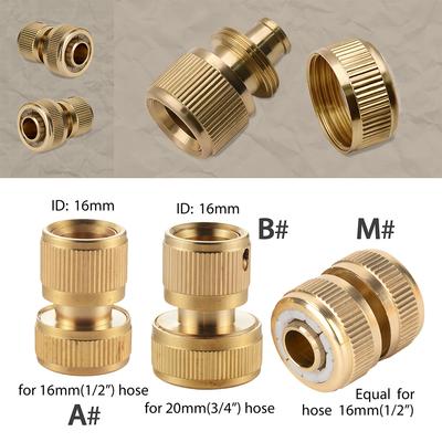 Messing Gartenschlauch Schnellkupplung Wasserrohr Wasserhahn Adapter Fitting für 1/2"3/4"3/8"1/4" Bewässerungsschlauch Wasserstopp Reparaturverbinder