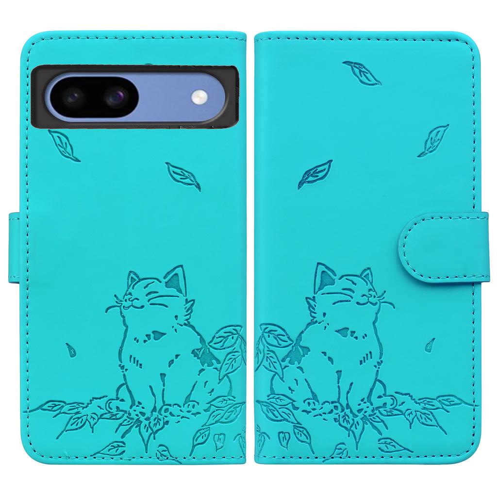 For Google Pixel 8a Case Wallet Cat Pattern Imprinted Leather Phone Cover