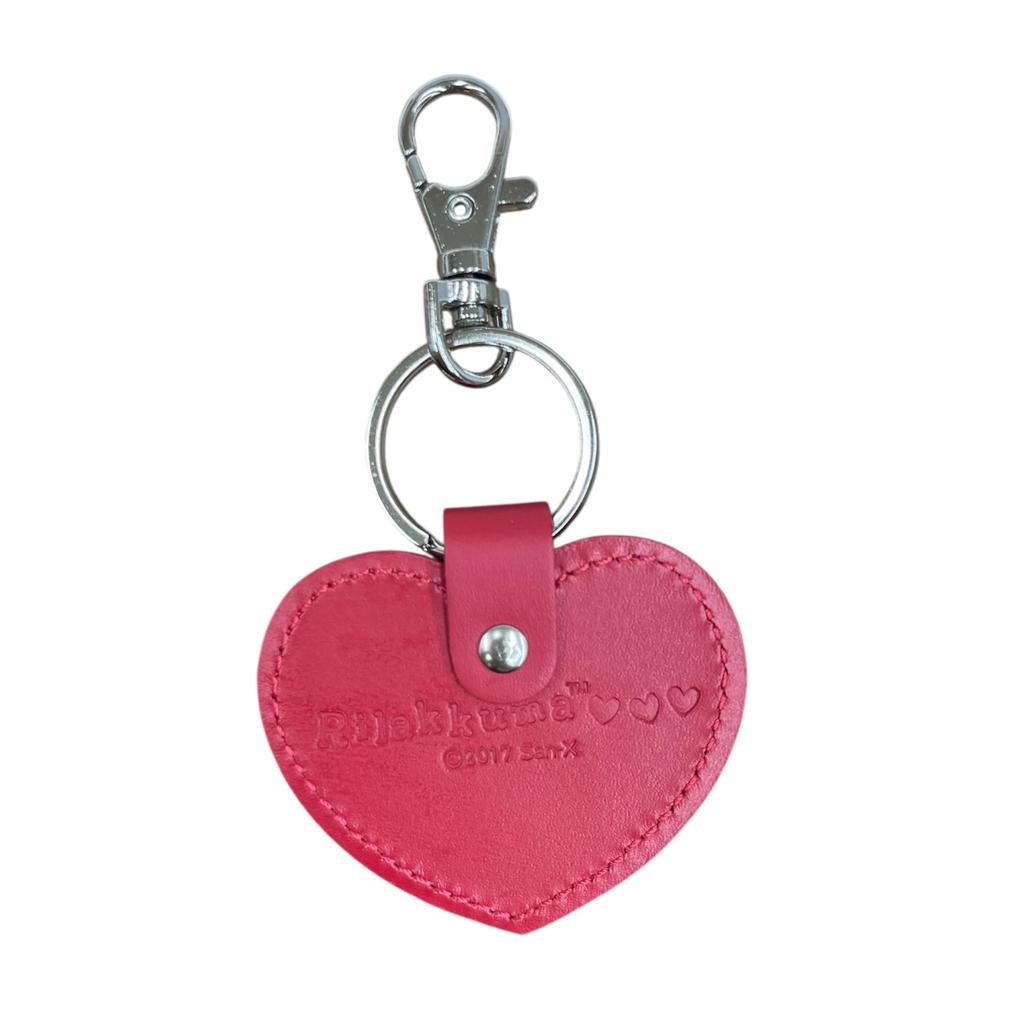 [Ushikubo Crafts] Rilakkuma Leather Heart Keychain - Red Rilakkuma RD RK-004 70x10mm