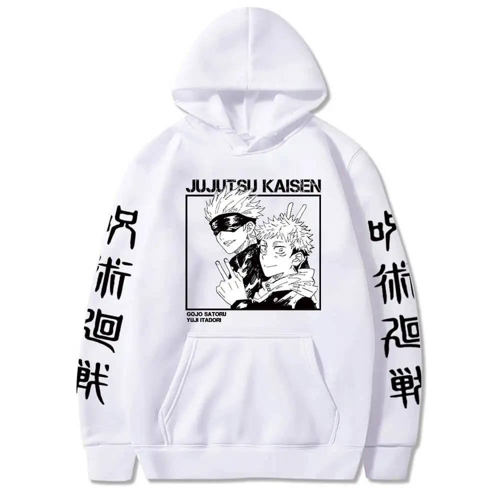 Anime Jujutsu Kaisen Mikiny Pánské Mikina Satoru Gojo Potisk Podzim Zima Harajuku Mikina s kapucí Streetwear s kapucí