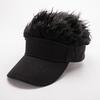 Fake Hair Visor Cap for Men Women, Funny Wig Hat with Spiky Hair, Novelty Sun Visor Baseball Cap for Party Outdoor Costume