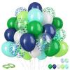 Set di 60 palloncini in lattice da 12 pollici rosa blu viola oro con coriandoli, adatto per matrimoni, compleanni, feste popolari