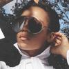 Non-polarized Oversized Pilot Punk Mask Sunglasses Women BigLuxury Brand Oval Metal Frame Steampunk Sun Glasses for Ladies Shades