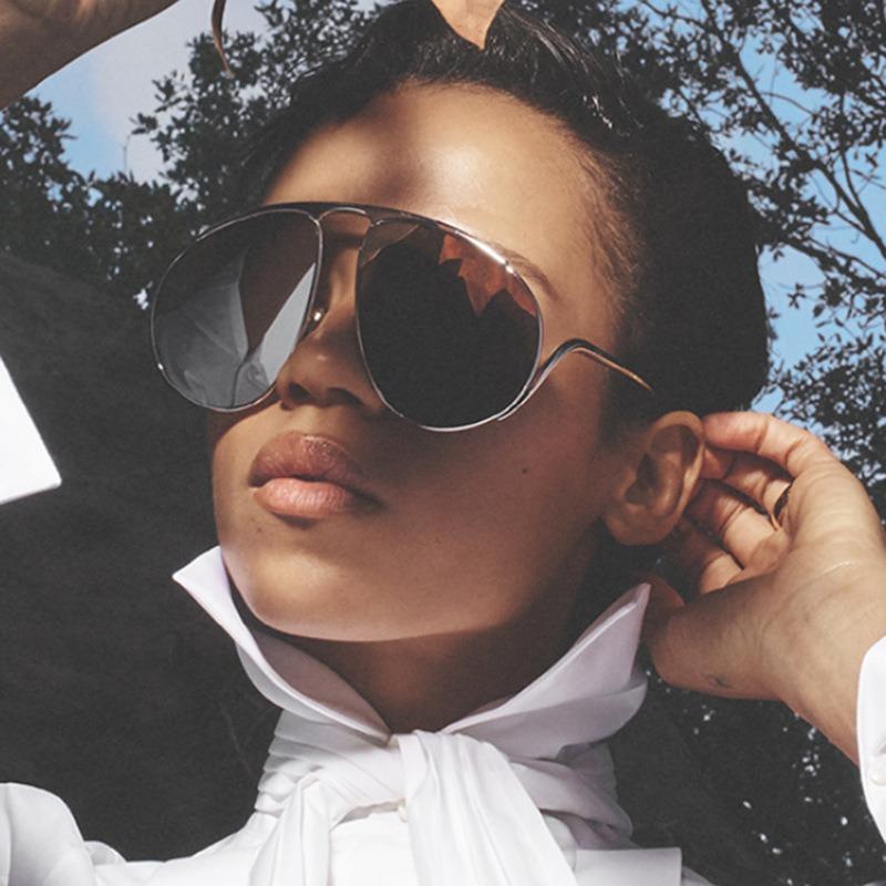 Non-polarized Oversized Pilot Punk Mask Sunglasses Women BigLuxury Brand Oval Metal Frame Steampunk Sun Glasses for Ladies Shades