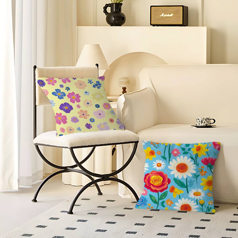 Cartoon Style Floral Pattern Pillowcases Home Bedding Decorative Pillow Cover Wedding Super Soft Pillow Case