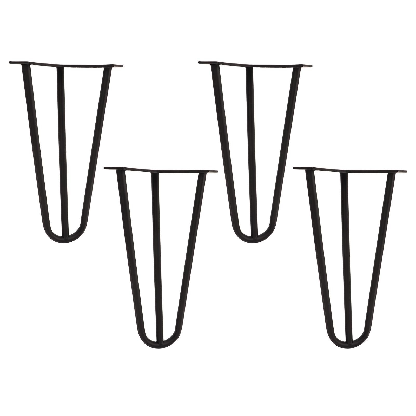 4PCS Hairpin Metal Table Legs Heavy Duty Durable Iron DIY Hairpin Furniture Leg for Nightstand Coffee Table Desk