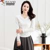 Woodpecker Women's Ribbed V-Neck Long Sleeve Slim-Fit Base Layer Top