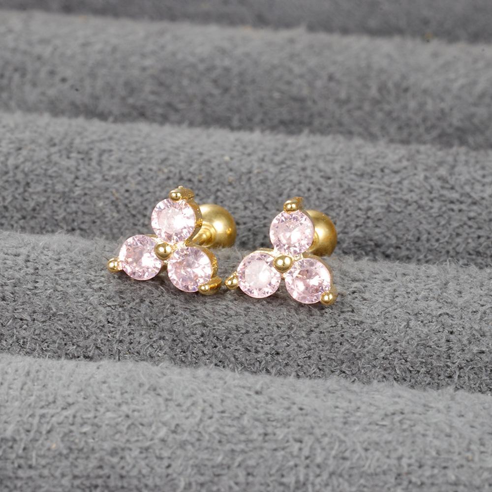 Korean Earrings Geometric Triangle Color Piercing Ear Stud Ximang Seller in Europe and America Mini Bone Studs Simple