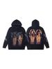 American High Street Washed Print Loose Casual Hoodie Sweatshirt for Couples