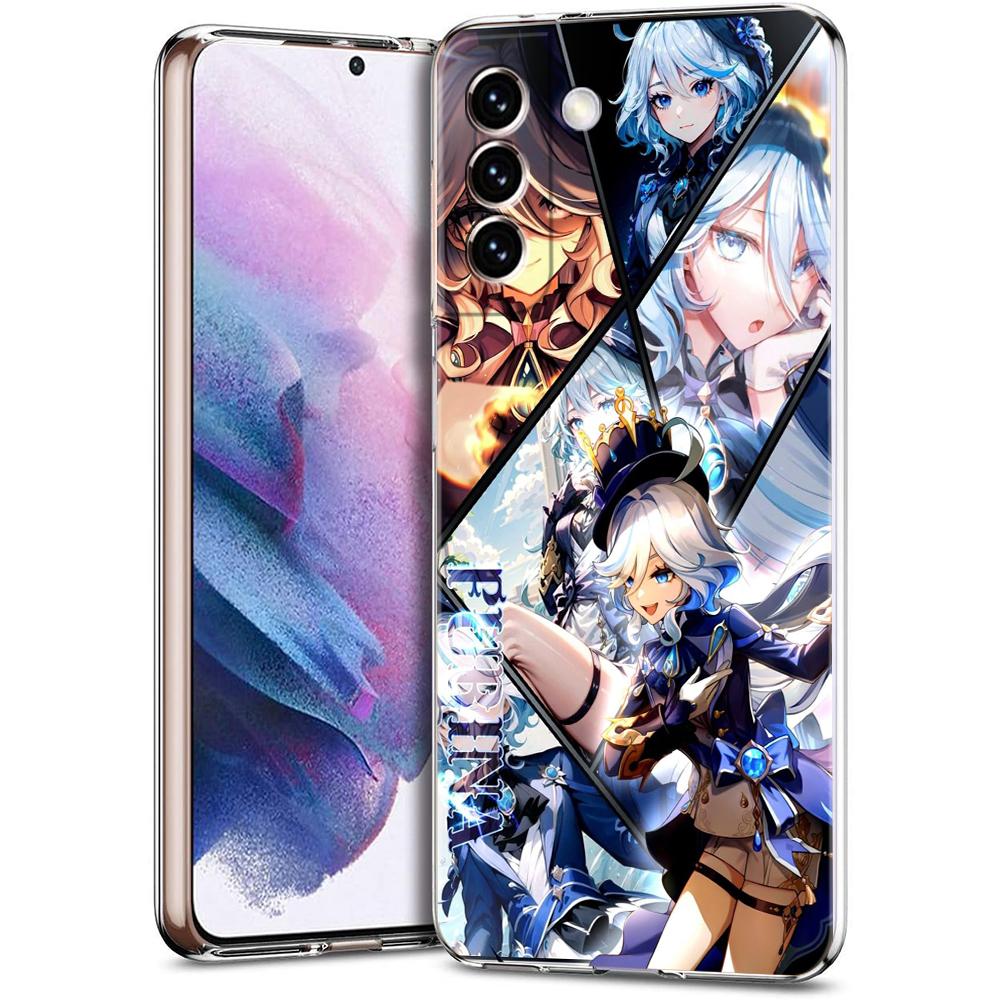 

Transparent Phone Case Cover for Samsung Galaxy S25 S24 S23 S22 S20 S21 FE Ultra S24 S23 S10 S10E Plus 5G Genshin Impact Pattern for Samsung S25