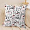 Valentines Day Heart Graffiti Cushion Cover Pillowcase Ultra Soft Skin Friendly Fabric Cloud Like Comfort  Concealed Zipper
