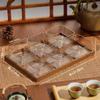Ningzhao Retro Hand-Painted Gold Glass Square Serving Set