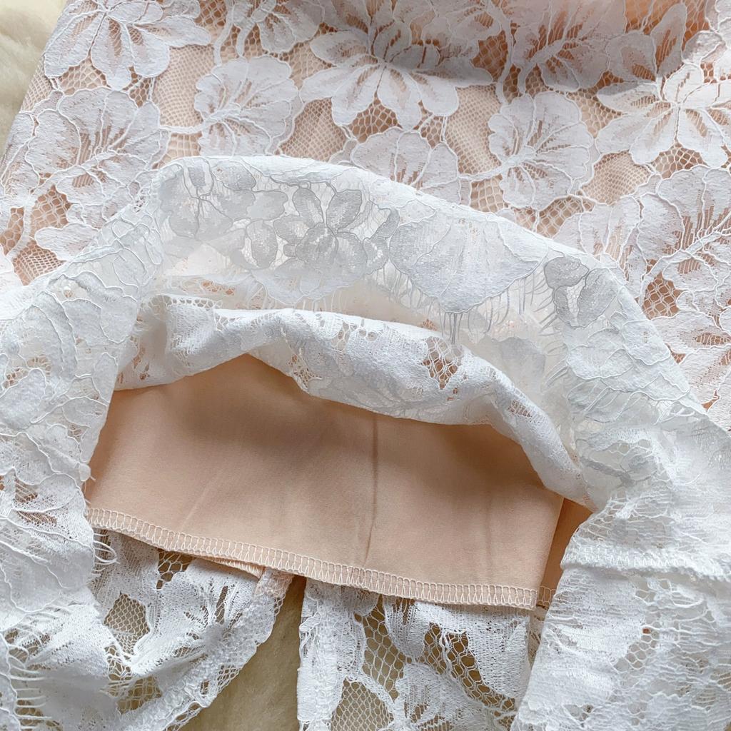 Sommer Frauen Elegante Quadrat Kragen Perlen Spitze Häkeln Blume Büro Arbeit Party Schlank Bodycon Bleistift Kleider