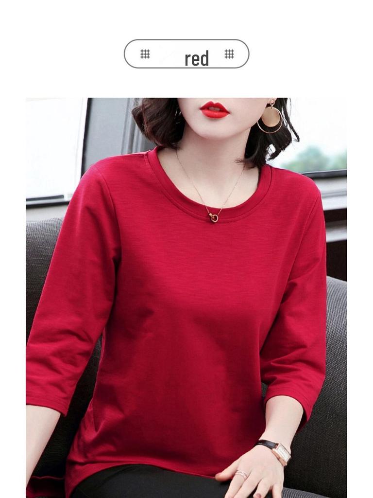 Korean Style Women's T-Shirt - Short, Seven-Sleeved, Long-Sleeved, Loose Fit, Plus Size for Spring and Summer