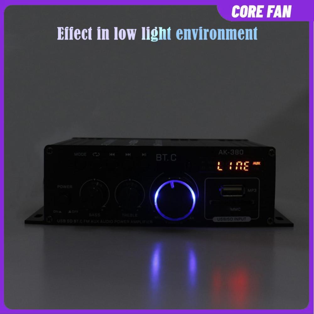 Bluetooth 2-channel Hifi Stereo Power Amplifier For Home Car Karaoke Party Audio System