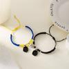Set da 2 Pezzi Braccialetto in Corda Intrecciata Ragno Pipistrello Gotico Per Donne Uomini Cuore Magnetico Abbinato Braccialetti per Coppie Gioielli Regalo di Halloween