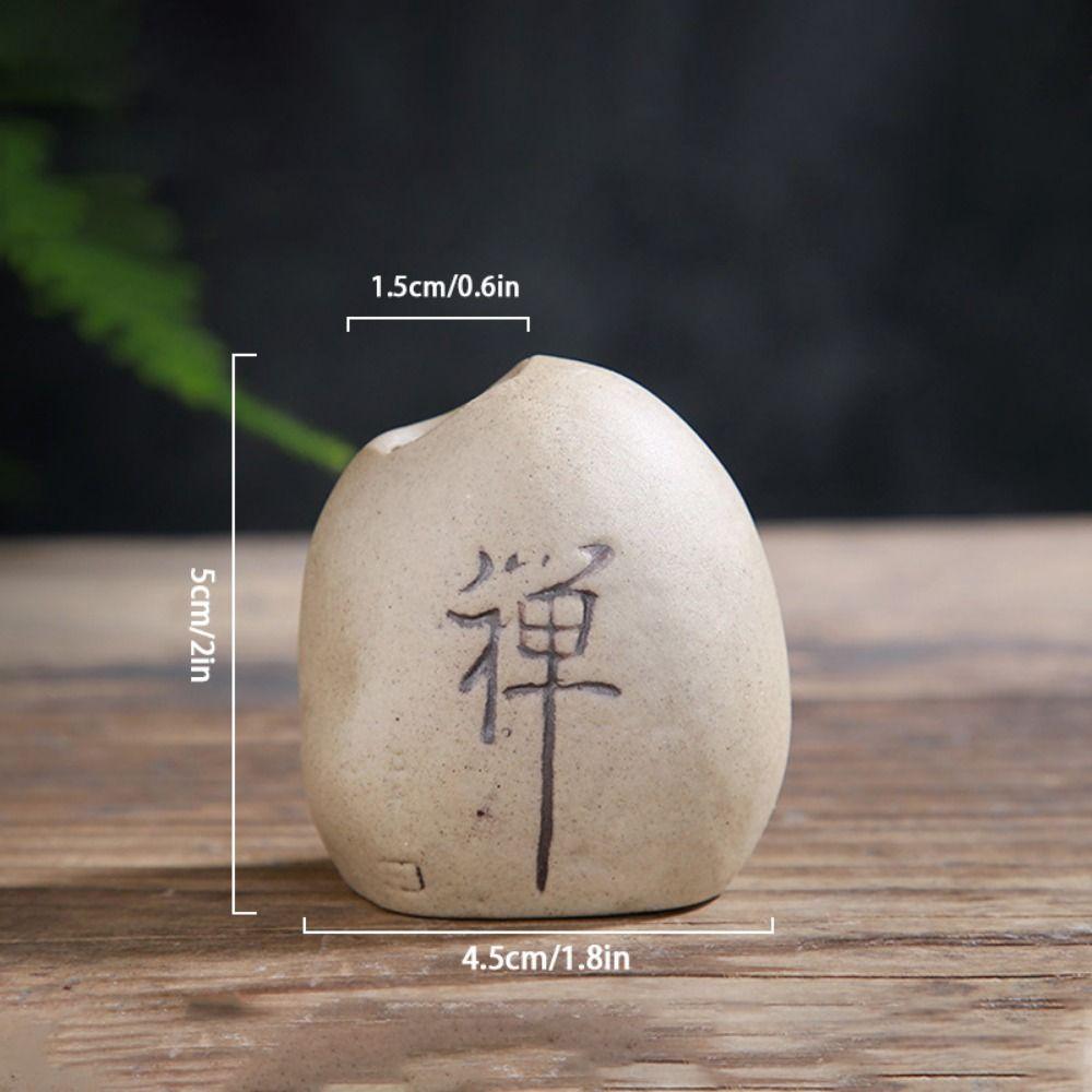 Ceramic Ceramic Zen Hydroponic Vase Handmade Desktop Small Vase Stone Shape Vase  Office