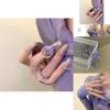 Irregular Purple Water Drop Rhinestone Zirconia Chain Ring For Women Stylish Fashion Accessory