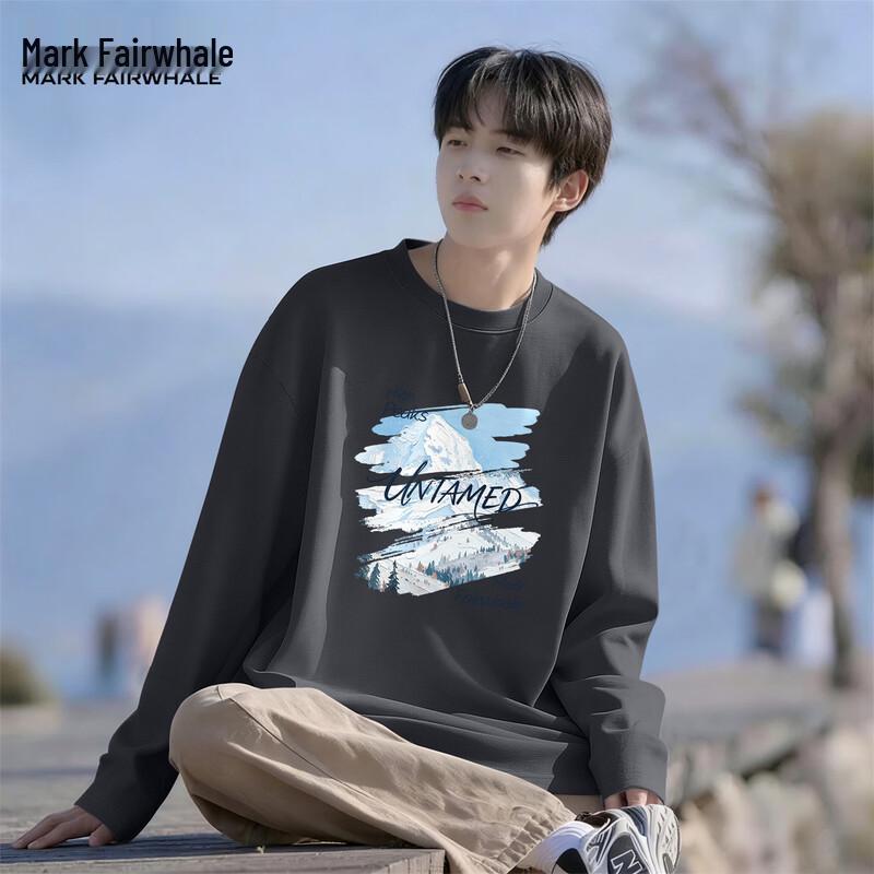 Mark Fairwhale Men's Cotton Loose Fit Long-Sleeve T-Shirt
