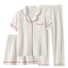 Women's Two Piece Set Round Neck Long Sleeve Tops Elastic Band Trousers Pajama Set Leisure Suit