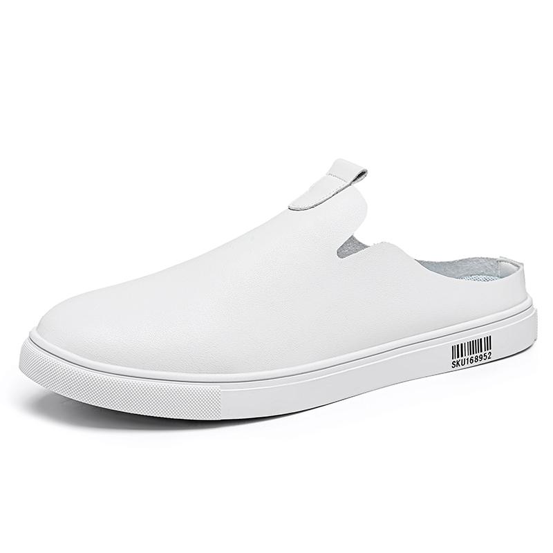 Summer Men's Half Slippers Comfortable and Lightweight Design Black and White Casual Outdoor Shoes Classic Board Shoes Slip On