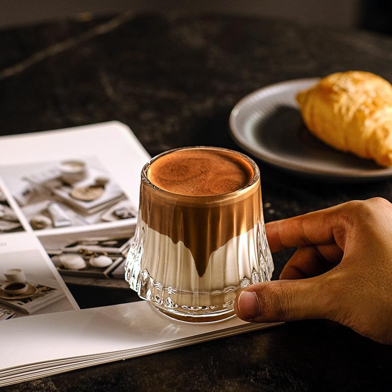 1/2PC Heat Resistant Vertical Glass Coffee Cup Transparent Whiskey Beer Glass Creative Household Drinkware Party Glass Supplies