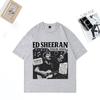 Ed Sheeran Tour 2025 Print TShirt Unisex WOMEN Vintage Casual Clothing Streetwear Oversized Cotton Throwback Short Sleeve Tshirts
