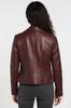 Handmade Soft Stylish Women's Biker Burgundy Lambskin Leather Motorcycle Jacket