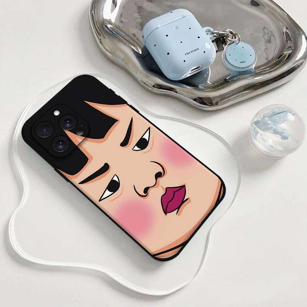 Cartoon Chubby Girl Phone Case Phone Case For Iphone 17 16 15 11 13 14 Pro Max X Xr Xs Max 12mini Black Shell Cover Case
