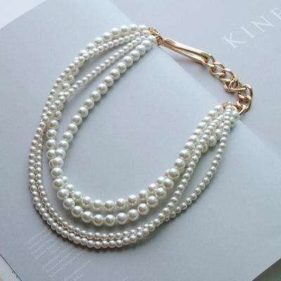 [Ribbon Cream] Becky 4-Tier Layered Pearl Dress Necklace (S7352912)