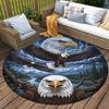 Eagle Bear Round Area Rug,Carpet Rug for Living Room Bedroom Sofa Playroom Decor,Non-slip Floor Mat