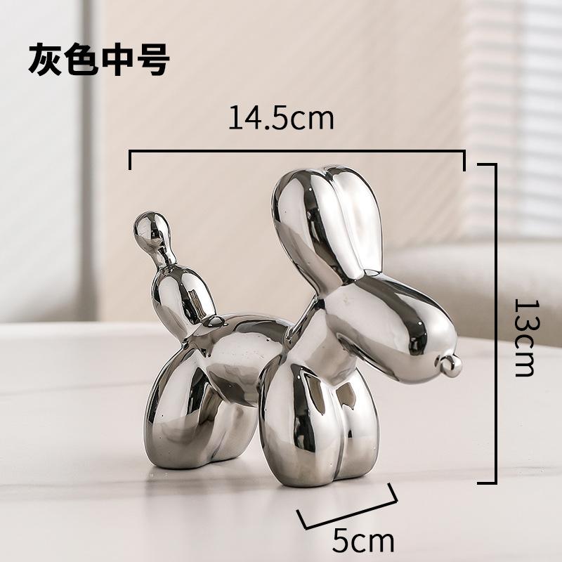 European Ceramic Gold-plated Balloon Dog Decoration Home Decoration Living Room Decoration Creative Animal Desktop Decoration