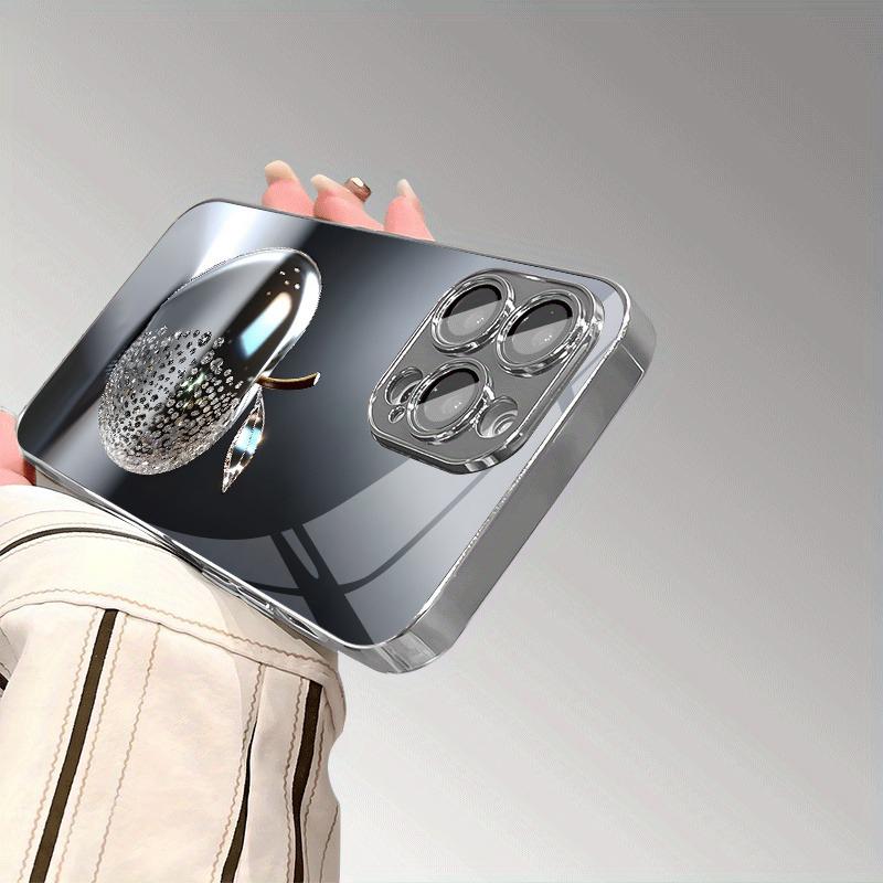 Silber Für Apple Diamantmuster Gehärtetes Glas Galvanisierte Hülle Für iPhone 17 16 Pro Max 15 14 Plus 13 12 11 16E 17 Air Cover