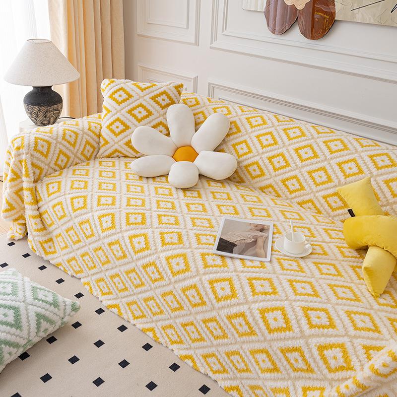 Зимний теплый плюшевый чехол на диван — фото 5