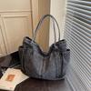 Borse a Spalla Vintage di Grande Capacità Stile Coreano Denim Lavato Casual e Minimalista Borsa da Pendolarismo Nuova Moda Semplice Borsa per Mamma