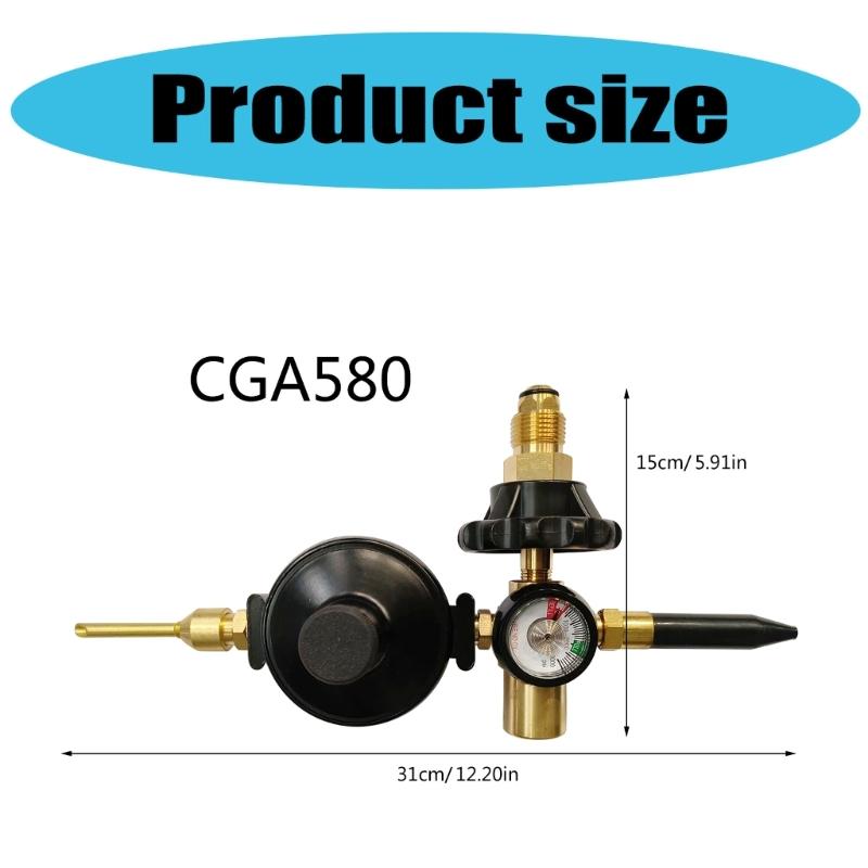 Helium Balloon Inflator Regulator Helium Balloon Filler 0-3000PSI Helium Tank Regulator Filler for CGA580 Tank Valves