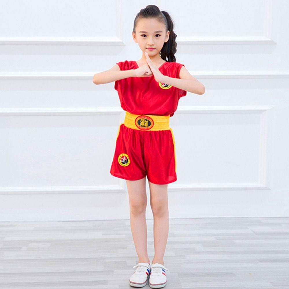 Free Combat Dragon Kick Boxing Suit Vest Sanda Uniform MMA Muay Thai Shorts and T-Shirts  Kids