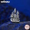 WOSTU 925 Sterling Silver Luminous Pumpkin Charms Elf Witch Pendant Devil's Eye Skull Beads Fit DIY Bracelet Necklace Halloween