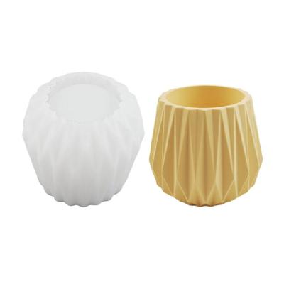 Sturdy Cement Flower Pots and Candle Cup Mold Use Friendly Silicone Concrete Candle Holder Mold for Decorative Flowerpot