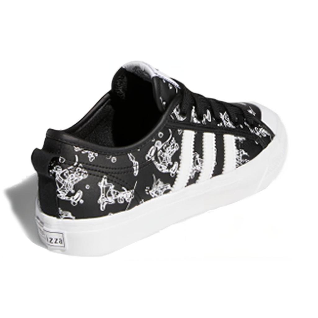 Disney X Adidas Originals NIZZA Goofy Slip Resistant Cushioning Low Top Skateboard Shoes Black Teenagers FW9596