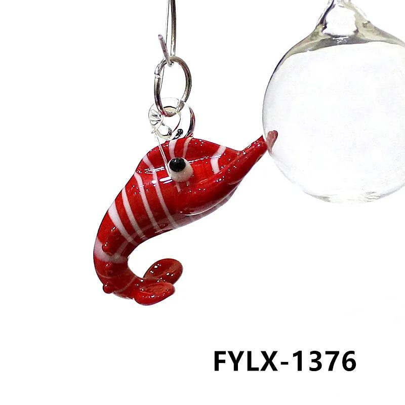 Floating Glass Marine Animal Aquarium Decor Mini Lobster Figurine Pendant Cute Shrimp Ornament for Fish Tank Decoration Supplies
