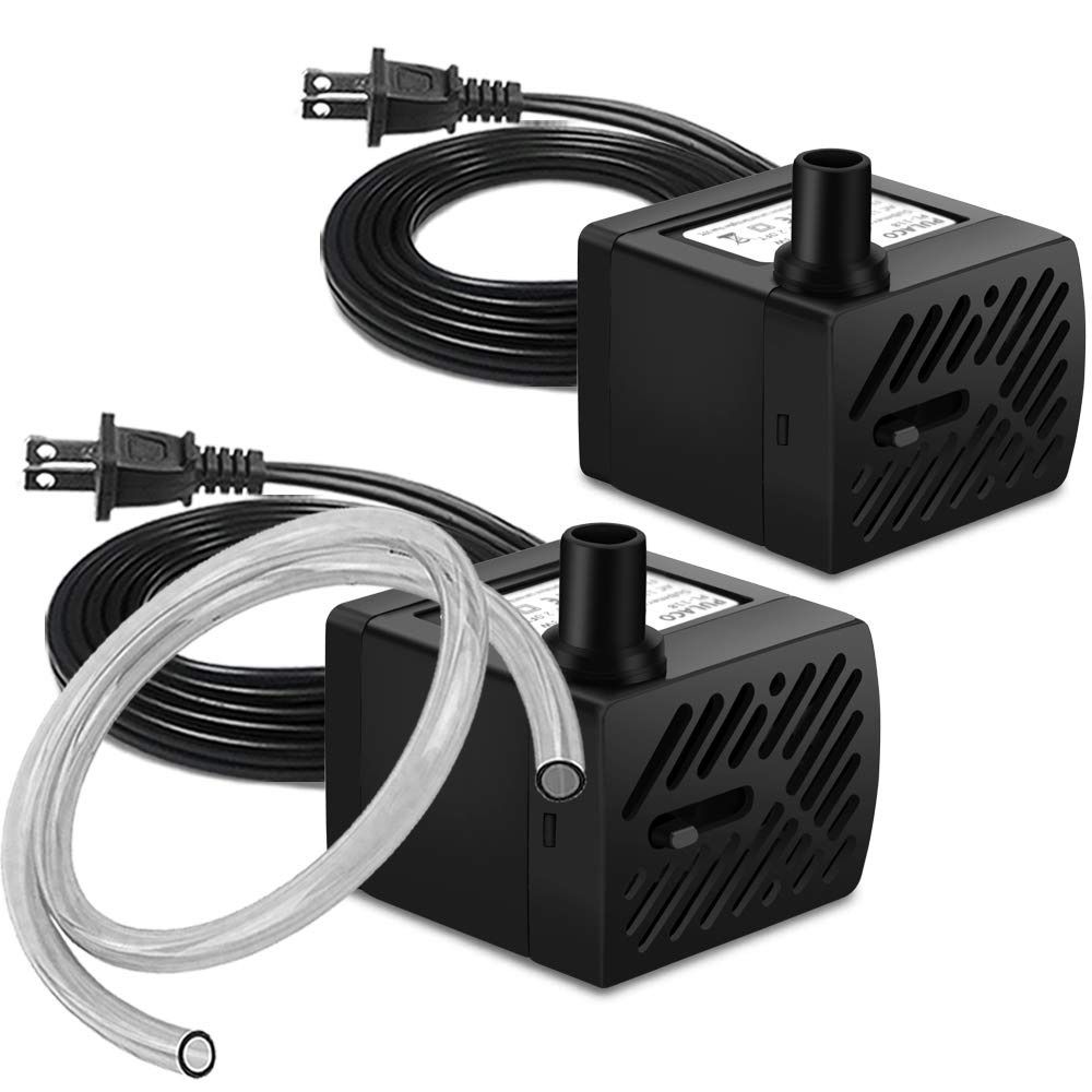 

2Pcs 80GPH Filters Hydroponic Systems Water Pump Ultra Quiet Fountain Pump
