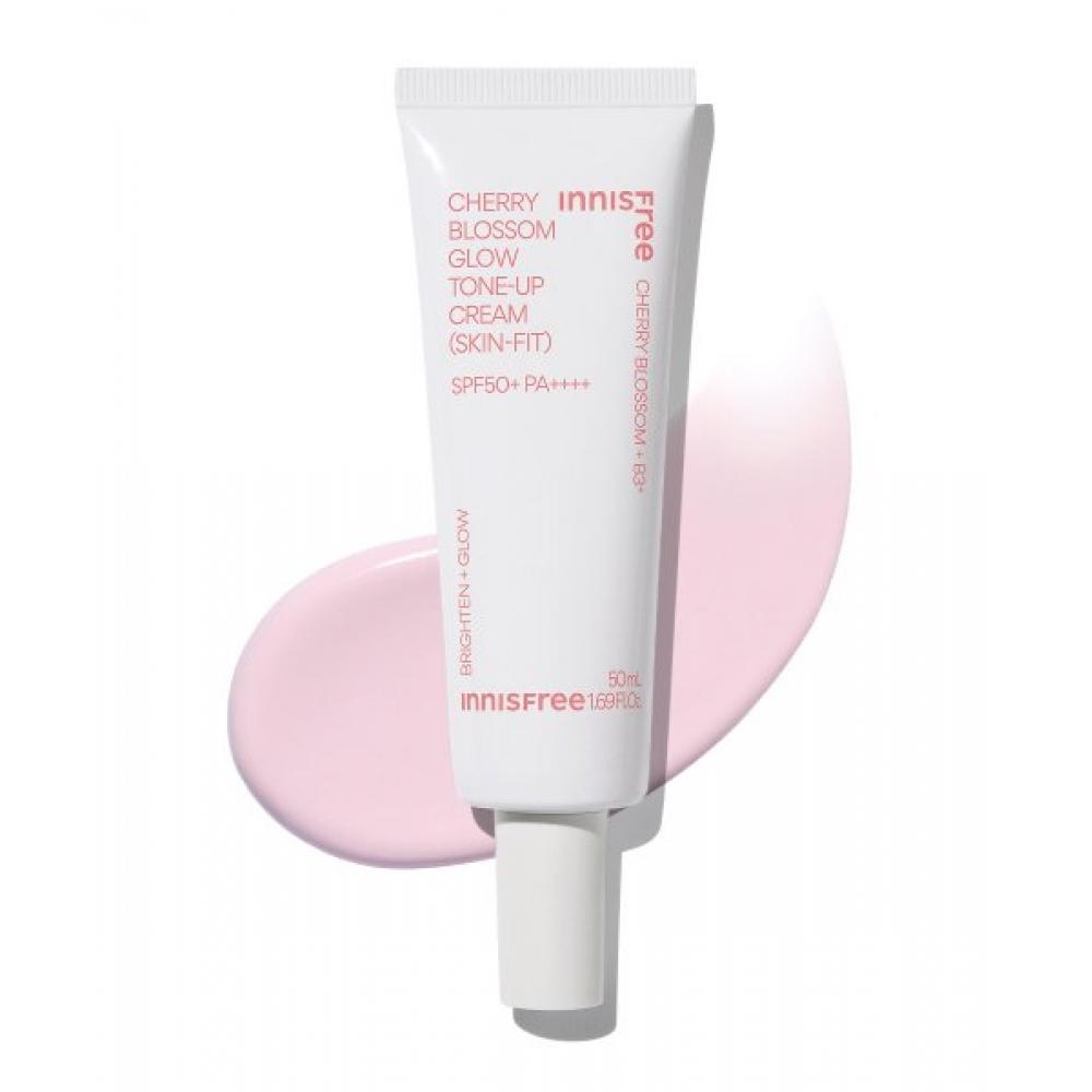 Innisfree Cherry Blossom Glow Skin Fit Tone Up Cream Spf50+ Pa4+ 50ml FREE